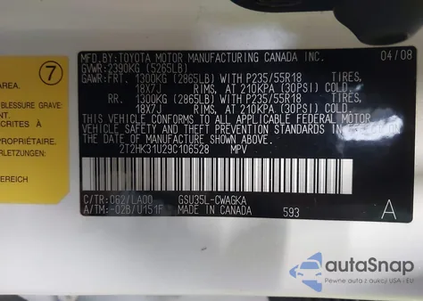 2009 Lexus Rx 350 из США, поврежденный, VIN 2T2HK31U29C106528